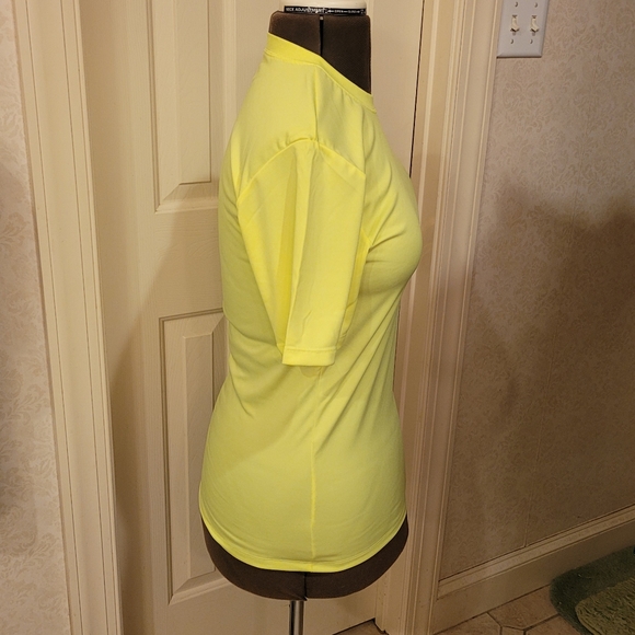 Hanes Cool Dri Short Sleeve Tee Yellow Safety Unisex New - Picture 3 of 8